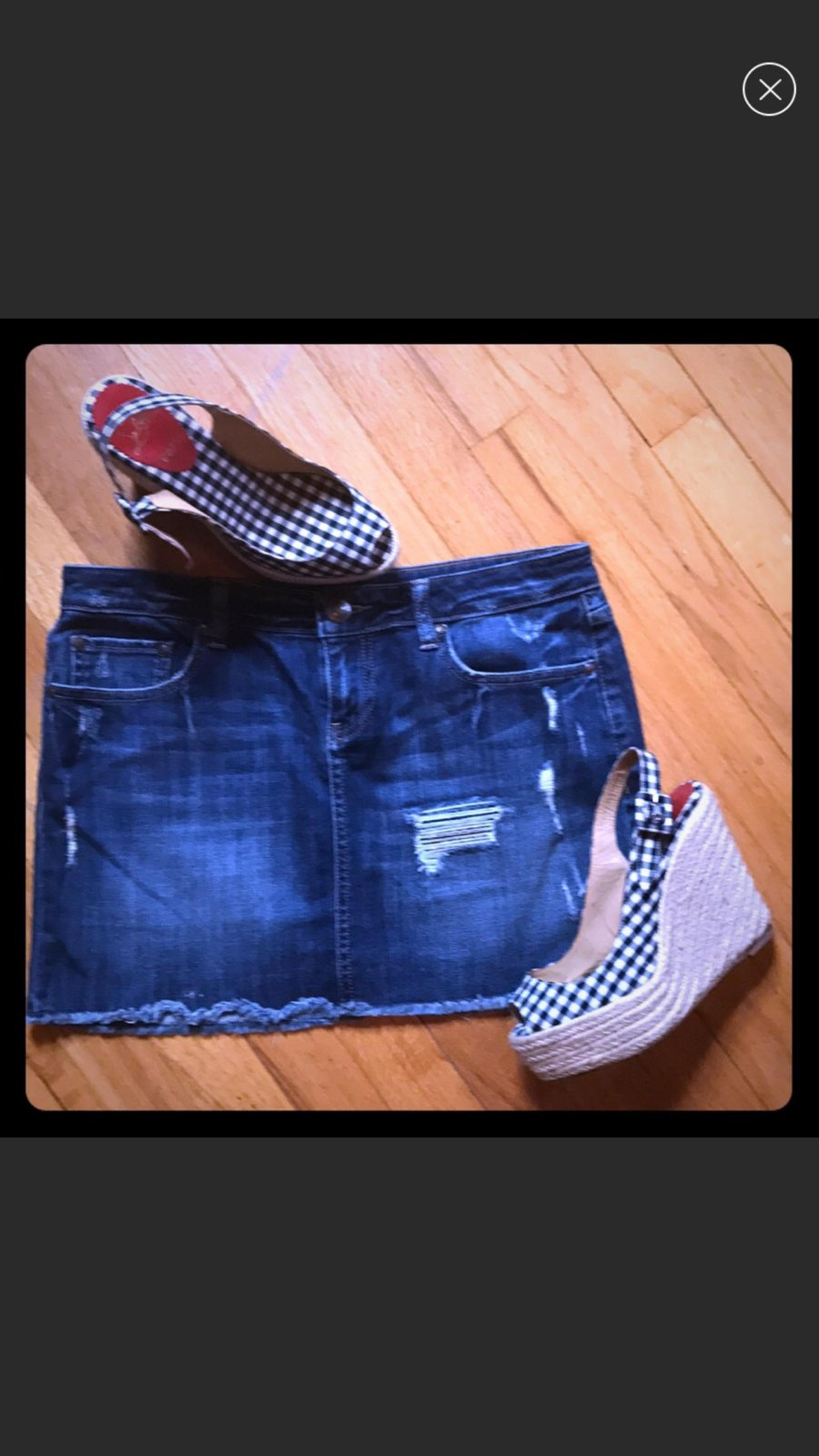 lc lauren conrad  Distressed Denim Skirt