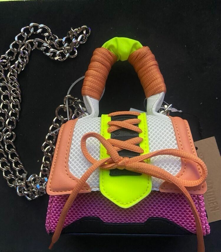 STEVE MADDEN BDORRA Mini Crossbody Shoulder Bag Purse Handbag Pink Orange Black