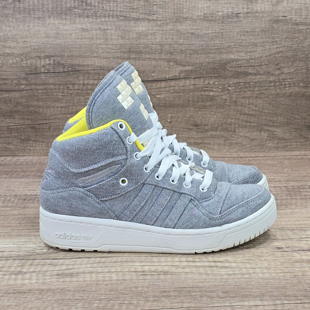 Adidas Attitude Logo Three Women's Size 7.5 Gray High Top Sneakers (Q20374)