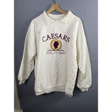 VTG Relive The Legend Sweater White Size L/XL, Long Sleeve, Embroidered Details
