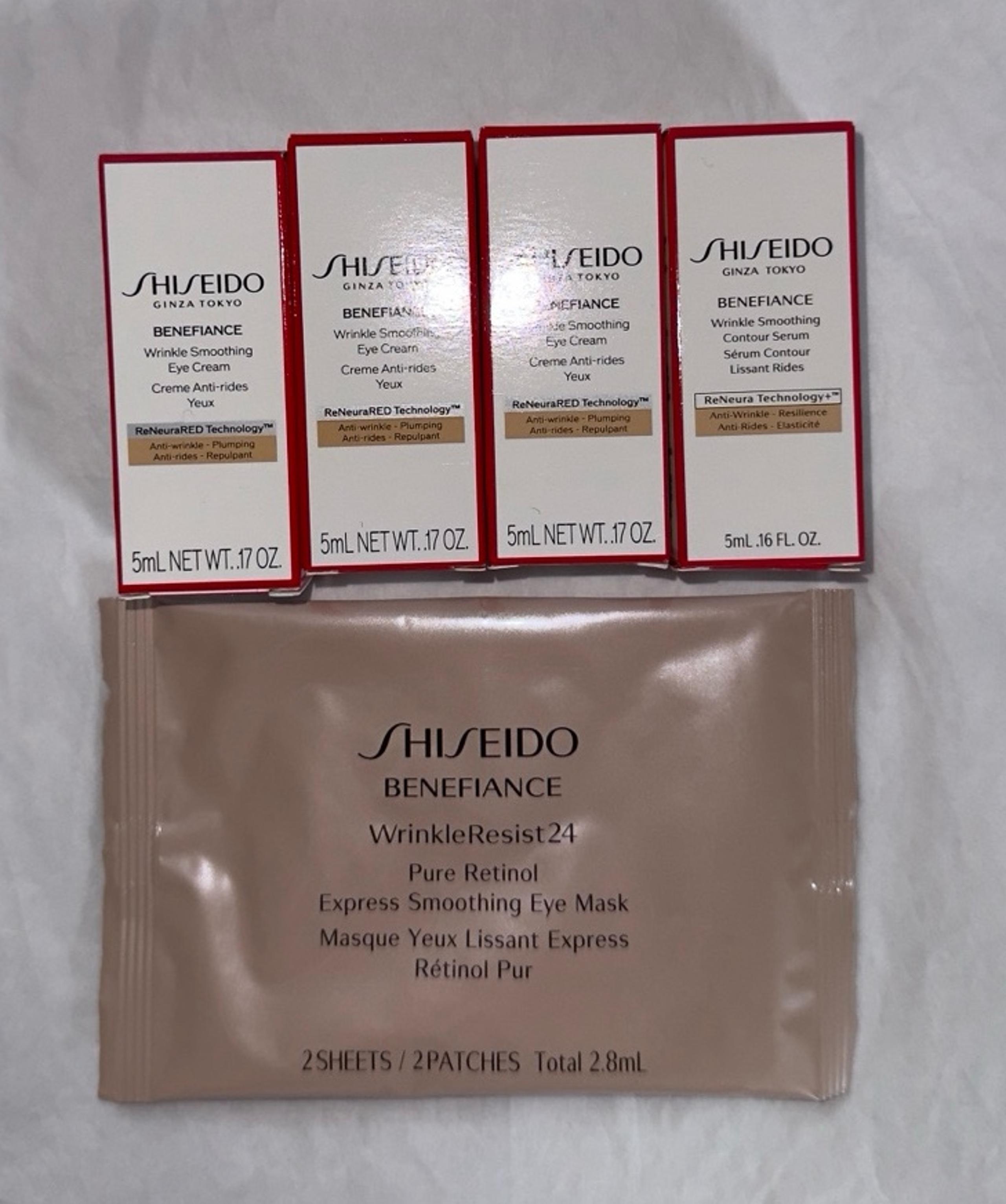 SHISEIDO BENEFIANCE Wrinkle Resist eye mask and eye cream miniatures bundle