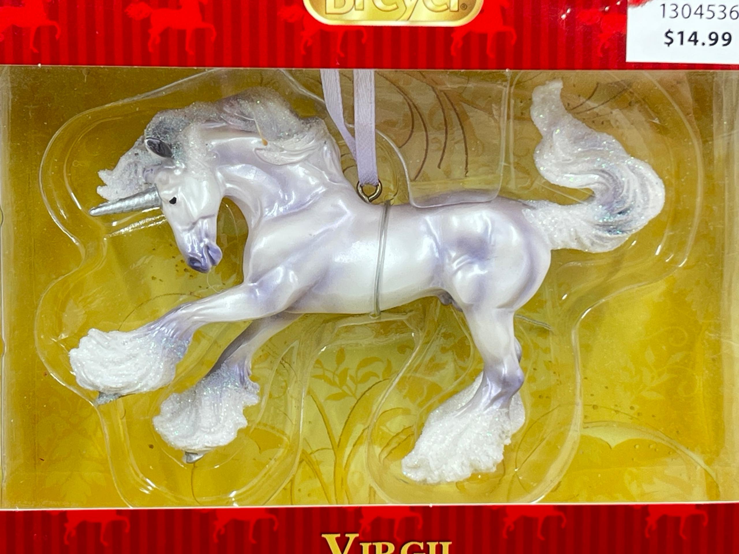 2018 Breyer Horse Virgil-Holiday Exclusive Ornament Gypsy Vanner Unicorn