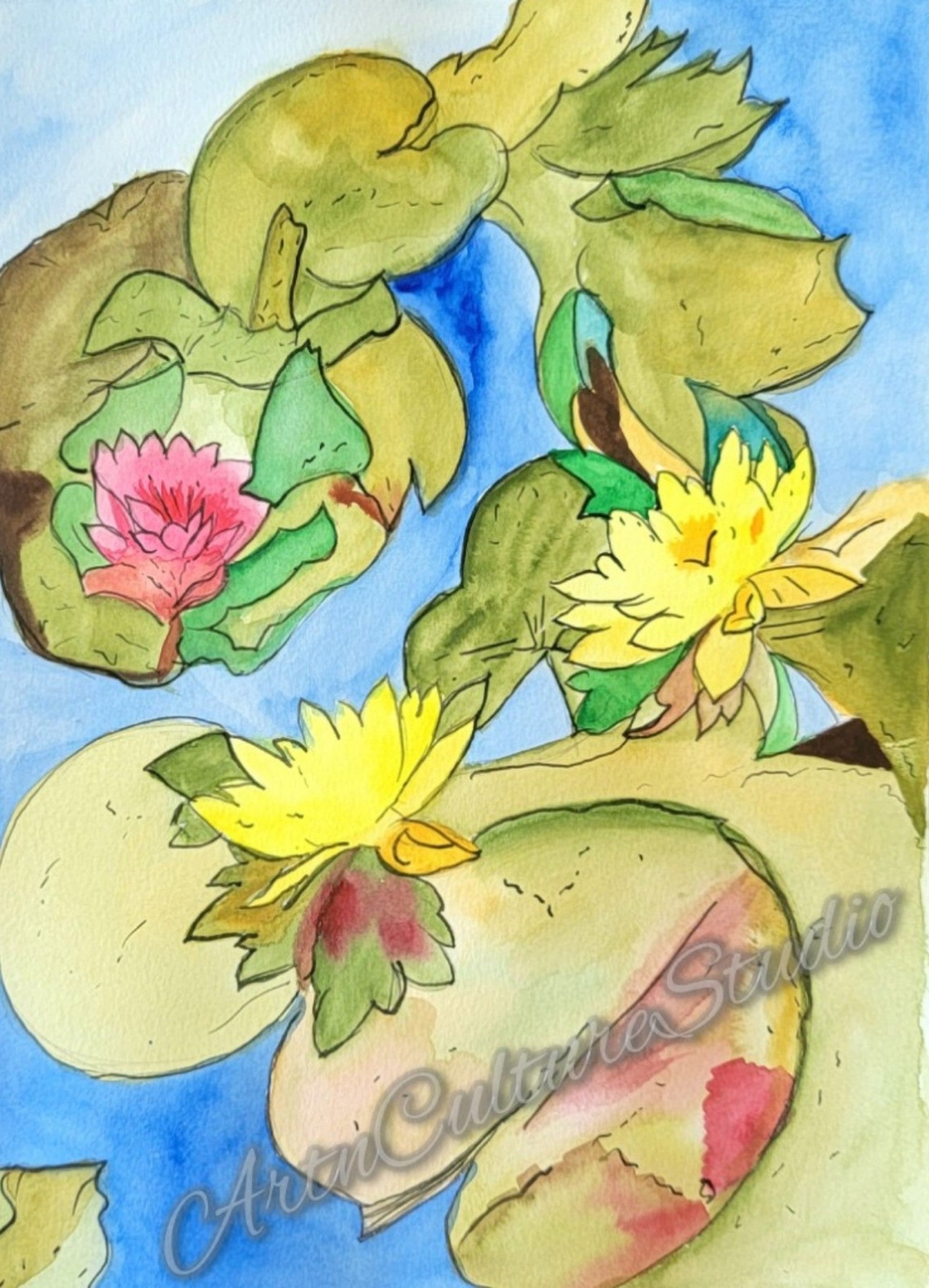 Lotus pond painting