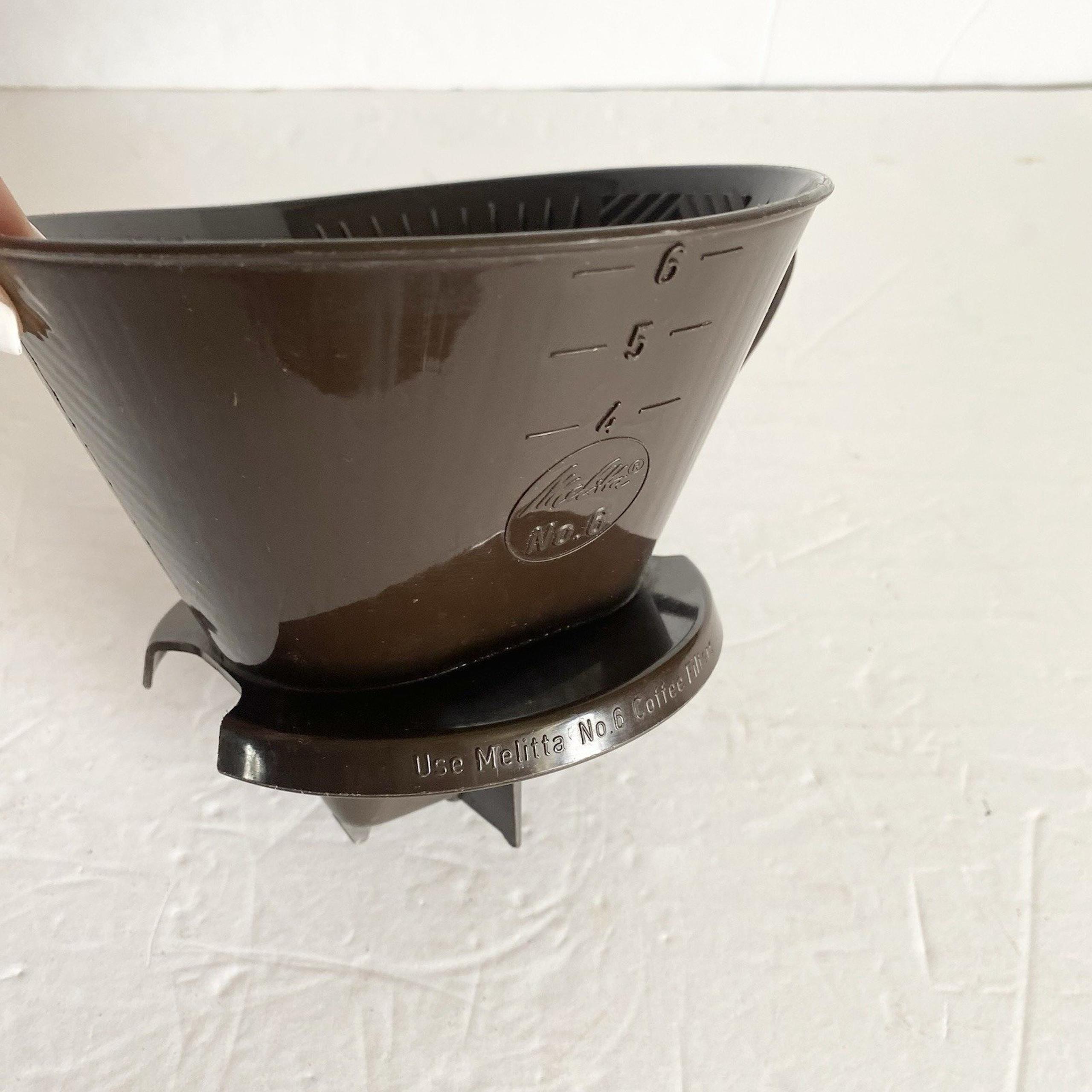 Vtg Melitta Pour Over No. 6 Cup Perfect Brew Coffee maker USA Brown Plastic READ