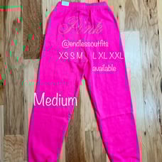 VS PINK BLING SWEATPANTS LIMITED EDITION CARMINE ROSE PINK FLEECE JOGGERS medium