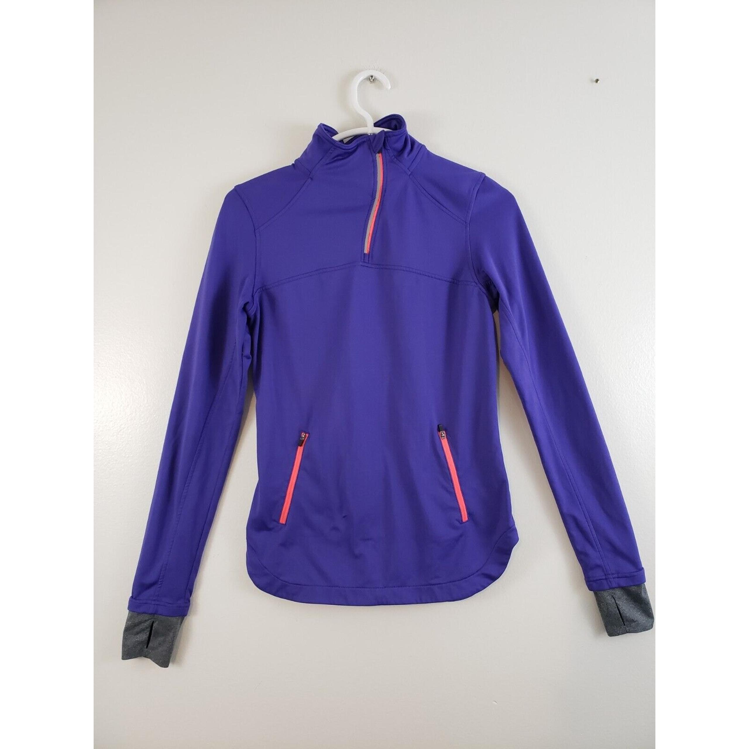 Ag4) Mondetta Activewear Jacket Womens Size S Pullover Thumbholes Stretch Purple