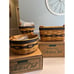 3 Longaberger Blue Woven Braided Leather Handles Renewal Baskets Liner Protector