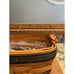 3 Longaberger Blue Woven Braided Leather Handles Renewal Baskets Liner Protector