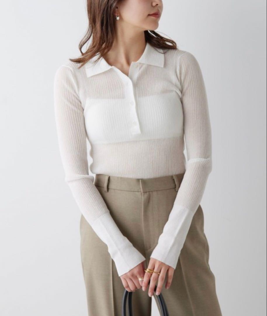 Brand New Unused GALLARDAGALANTE Sheer Knit Polo