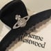 Vivienne Westwood rhinestone silver orbit black velvet fuzzy long hair clip