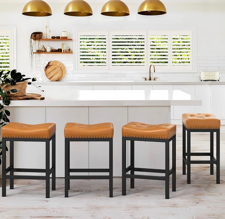 Modern Kitchen Island stools, wiskey brown