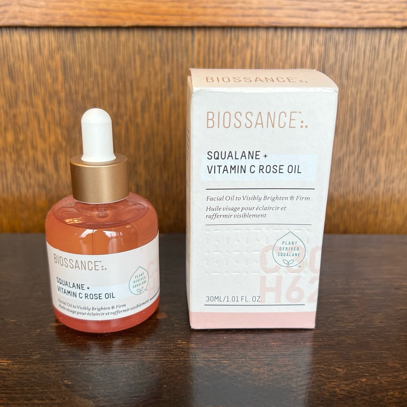 NEW Biossance Squalane + Vitamin C Rose Oil