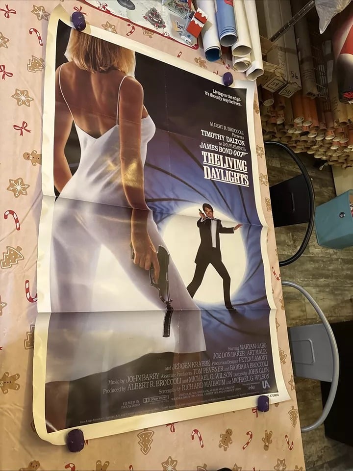 VINTAGE James Bond 007 The Living Daylights 1987 Original Movie Poster 27x40