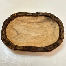 Decorative Wooden Bowl Rustic Handmade Wooden Bowl for Snacks Bread