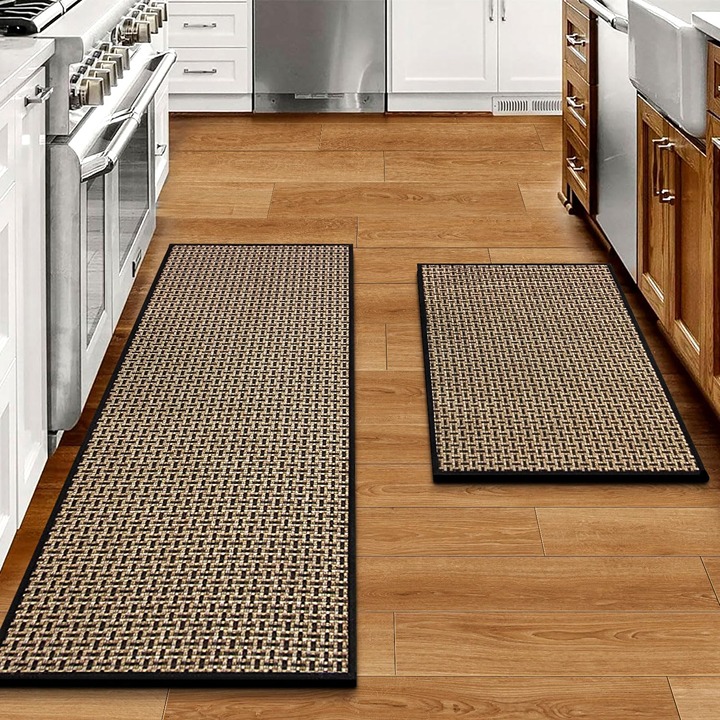Kitchen Rugs and Mats Non Skid Washable Set of 2 PCS Rugs