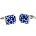 Elegant Mother of Pearl and Lapis Diamond Crosshatch Cufflinks