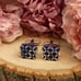 Elegant Mother of Pearl and Lapis Diamond Crosshatch Cufflinks