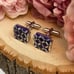 Elegant Mother of Pearl and Lapis Diamond Crosshatch Cufflinks