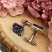 Elegant Mother of Pearl and Lapis Diamond Crosshatch Cufflinks
