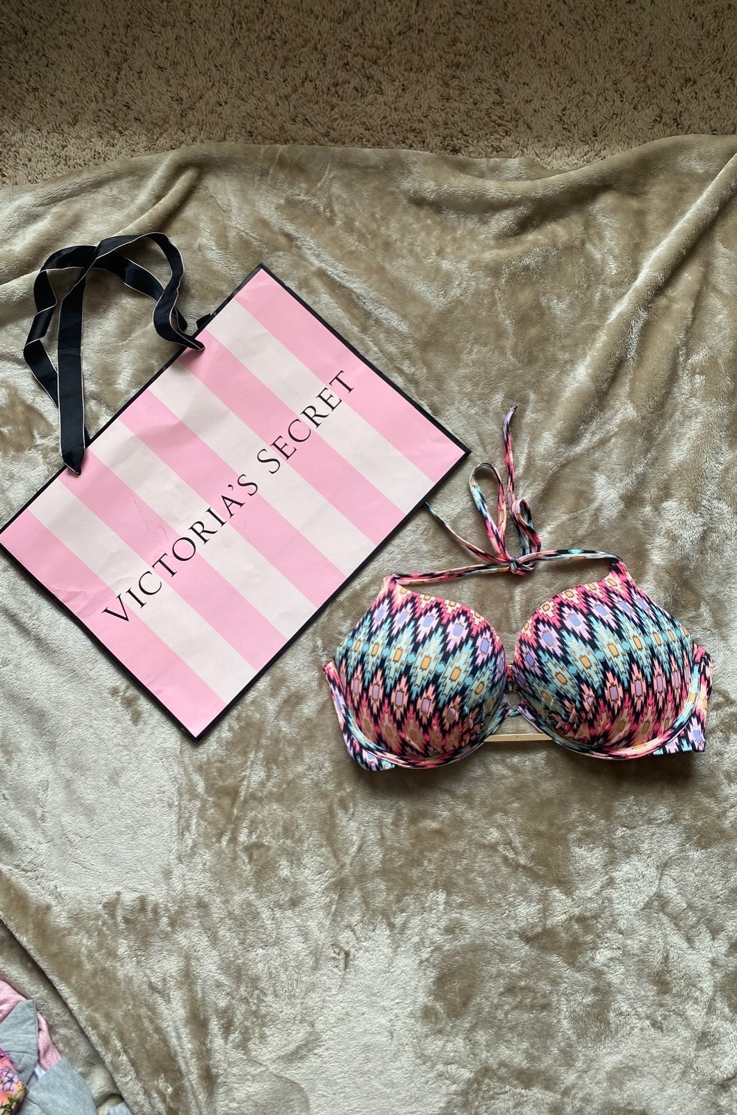Metallic accent Aztec Bombshell Swim top