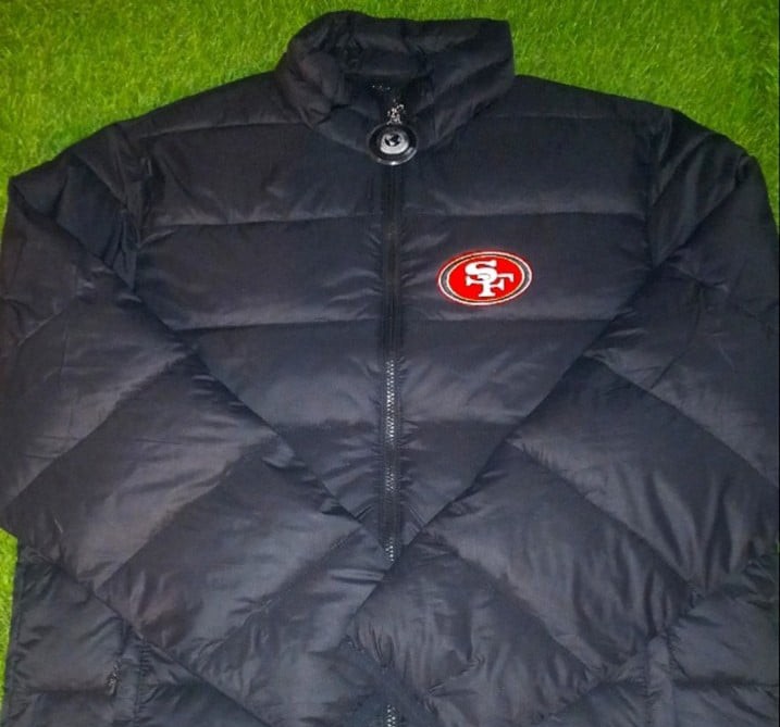 San Francisco 49ers Performance Puffer Mid Weight Full Zip Jacket Coat New W Tag