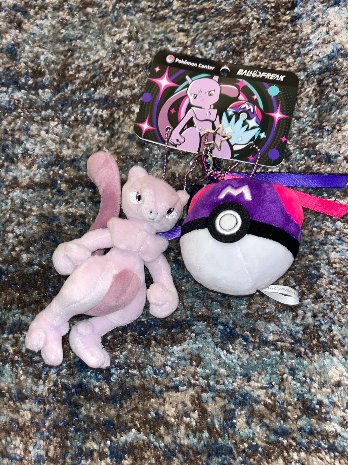 Pokémon ball freak mewtwo keychain plush complete set