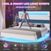 Queen Floating Bed Frame with LED Lights, USB Ports, & Storage NEVER USED