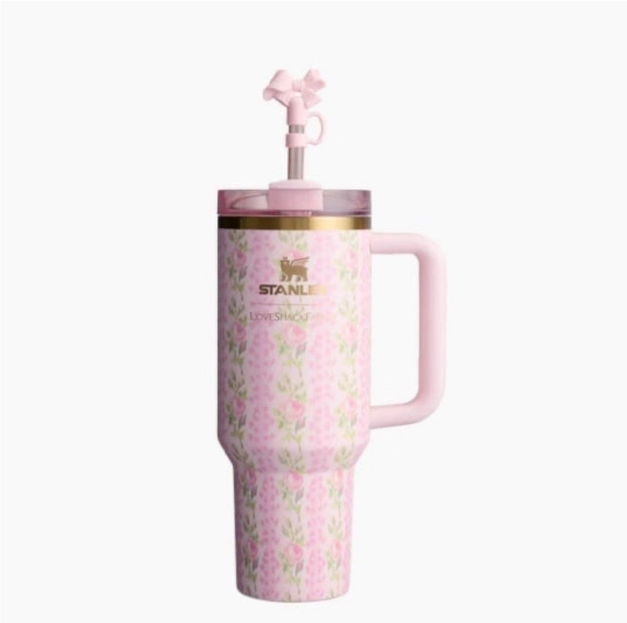 LoveShackFancy Stanley 40oz Cup In Pink - Blooming Heirloom