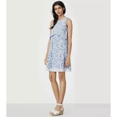 Tory Burch Kaley White Ellora Pima Cotton Popover Faux Layered Mini Dress