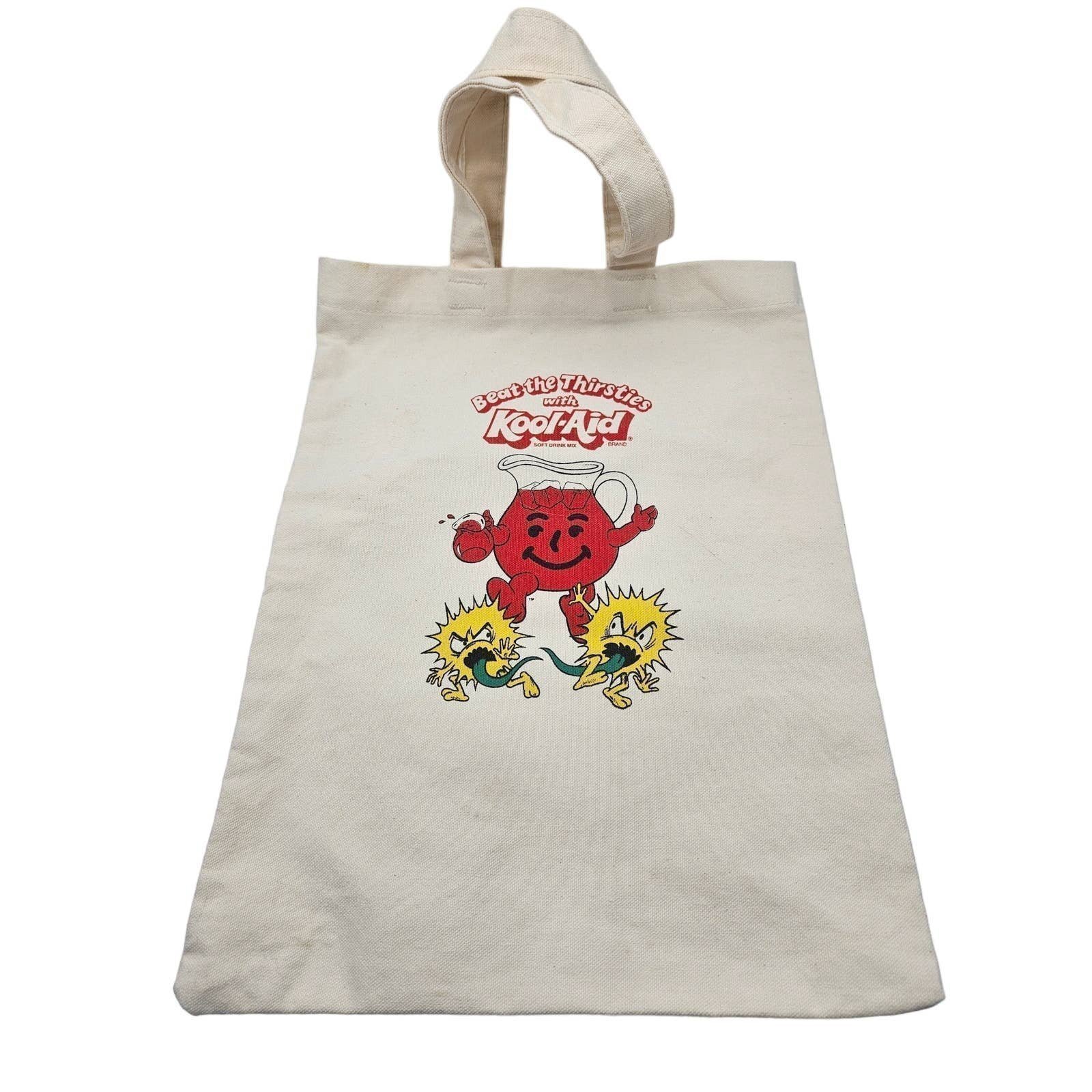 Vintage KOOL-AID Beat The Thirsties Canvas Tote Book Bag Satchel 1970's
