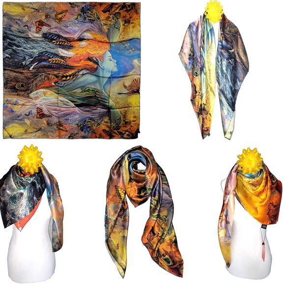 NWT Genuine 100% Mulberry Silk Satin Scarf 42 x42 Large Square Shawl 59991