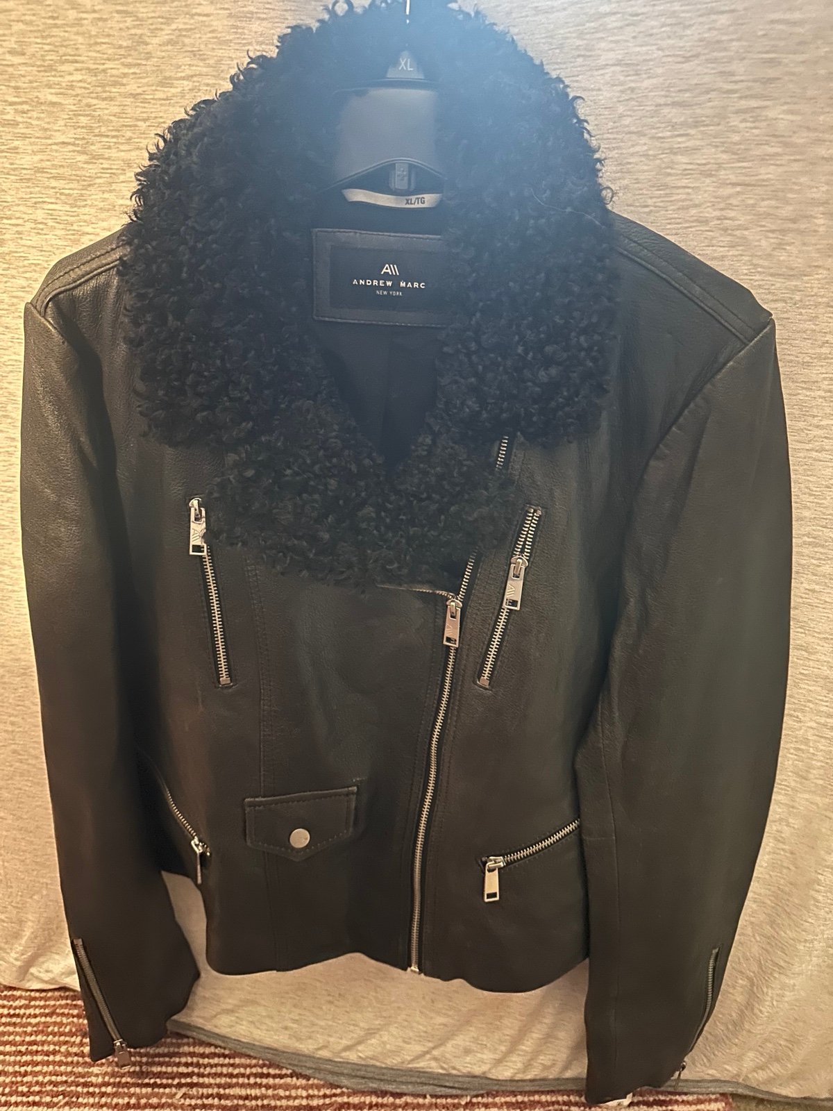 andrew marc leather aviator jacket