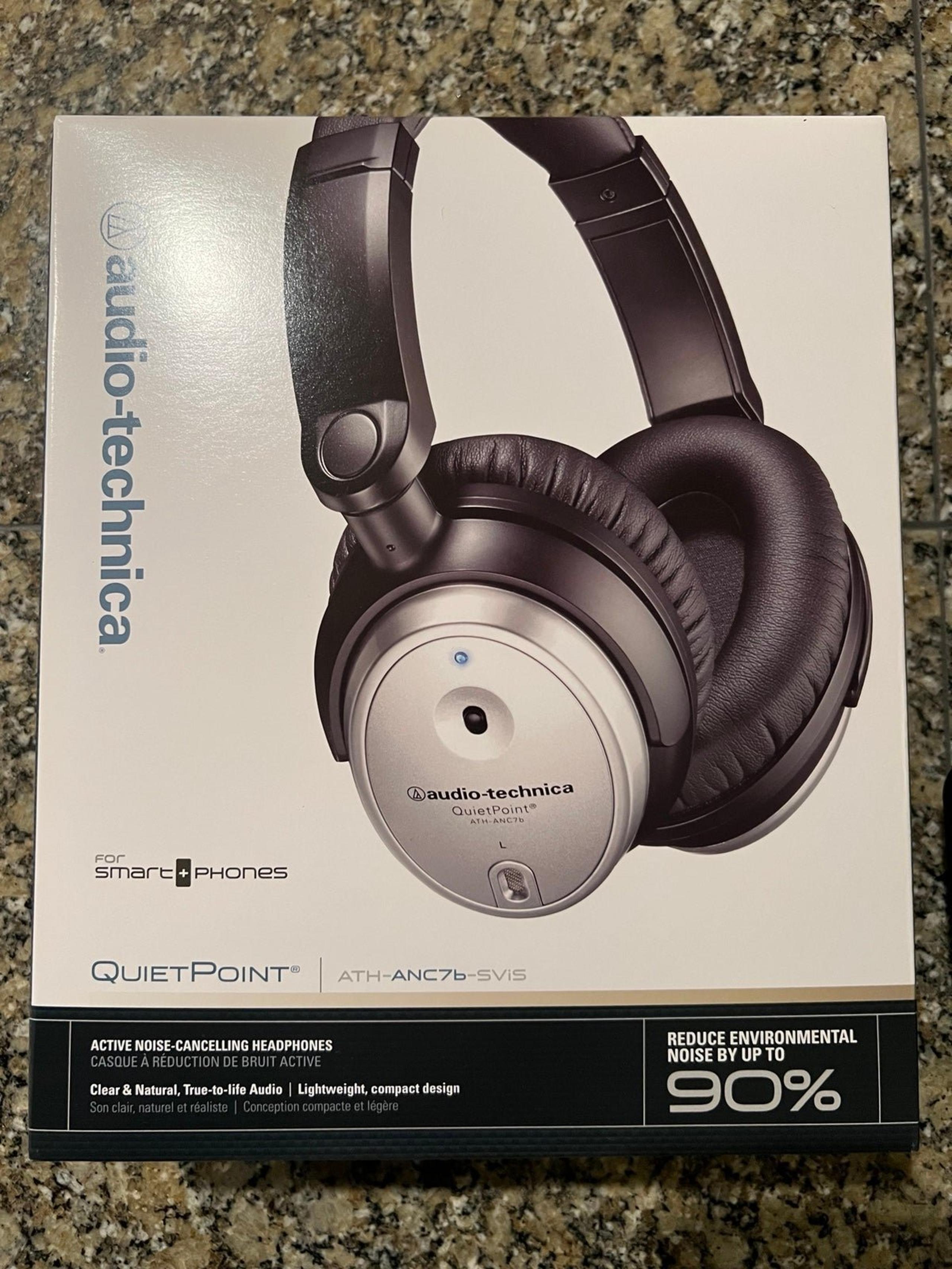 Brand New Audio-Technica ATH-ANC7b-SViS QuietPoint Noise-Cancelling Headphones