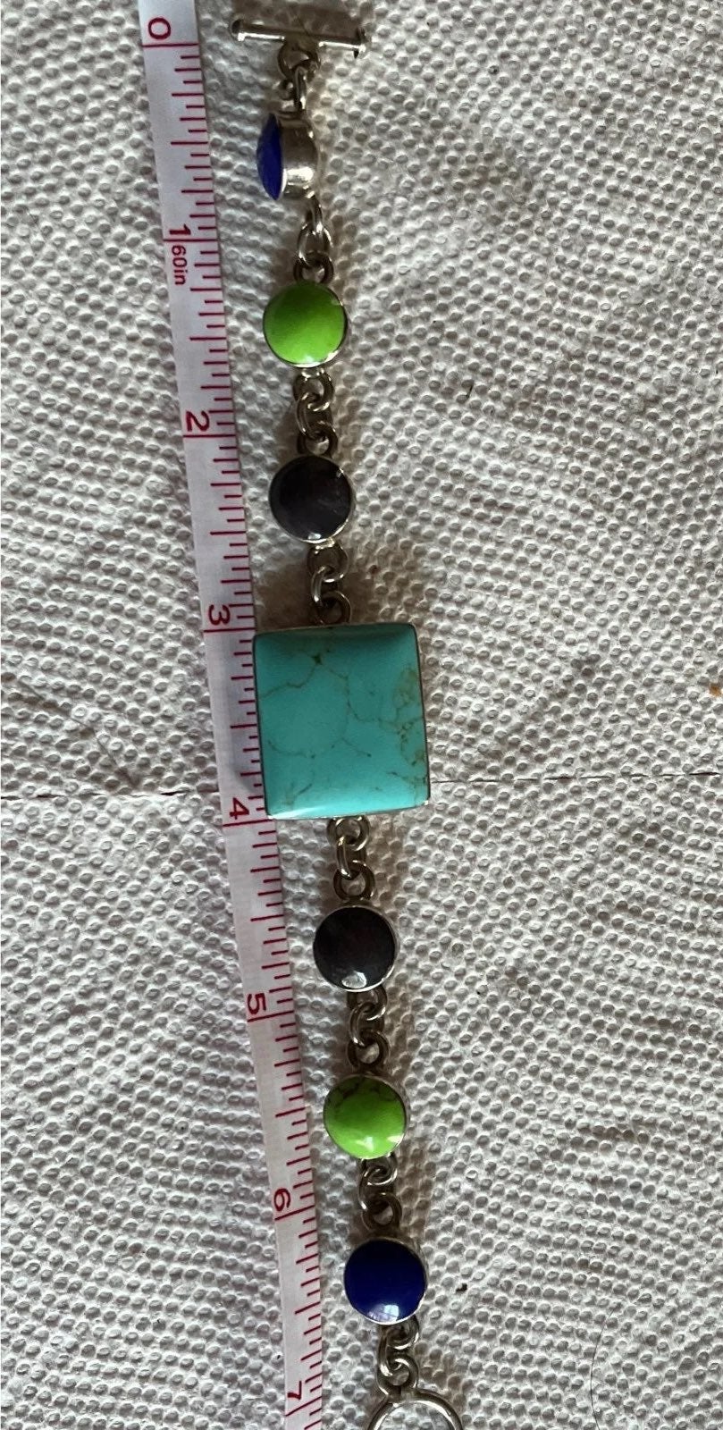 Mexico Silver tourquoise and stone bracelet