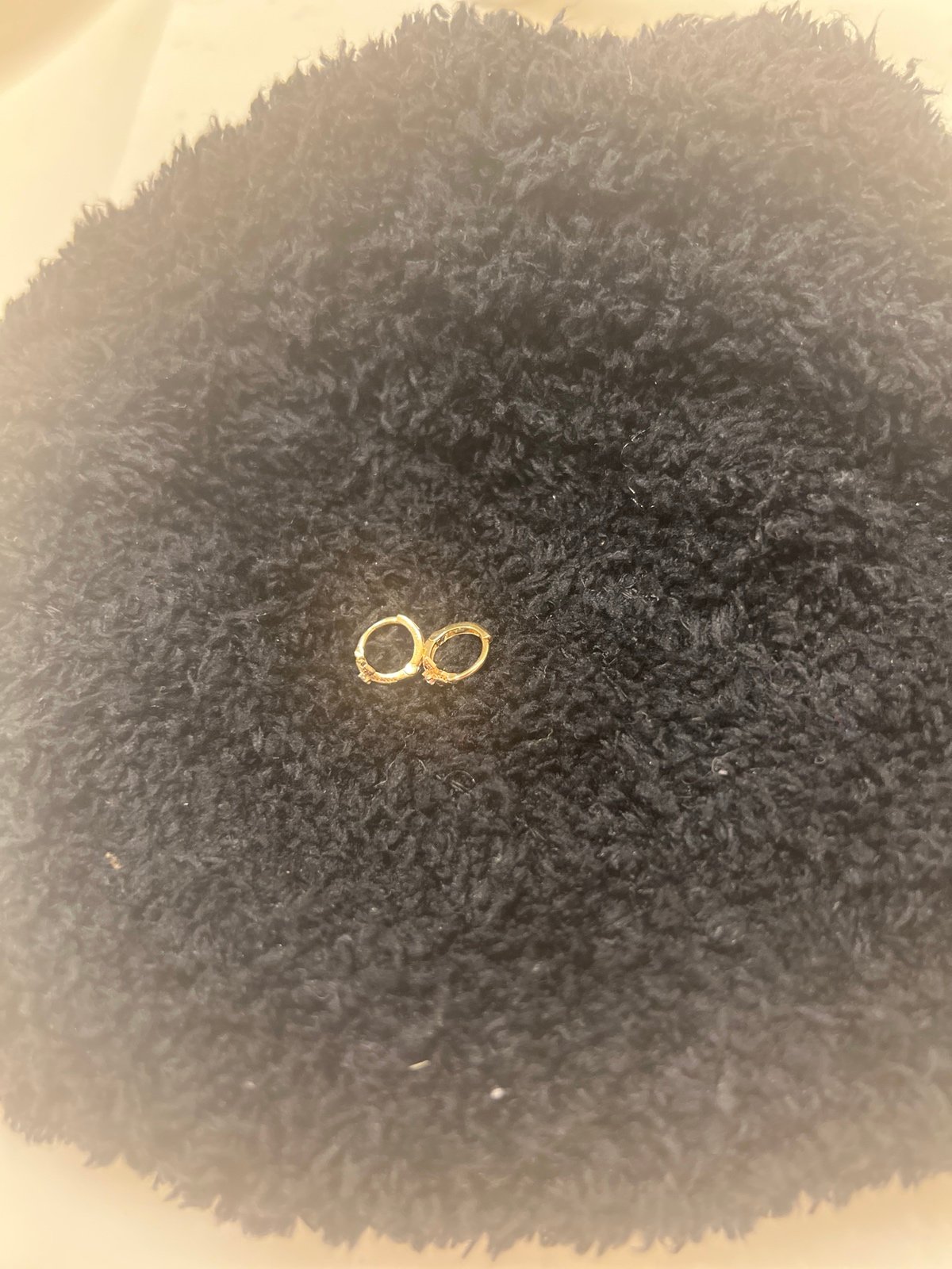 Gold small hoop cross earrings