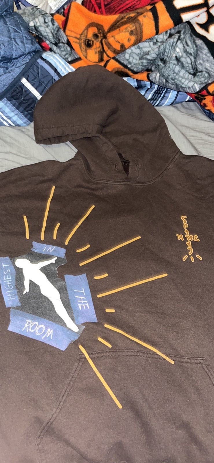 Travis scott catcus jack highest in the room hoodie brown