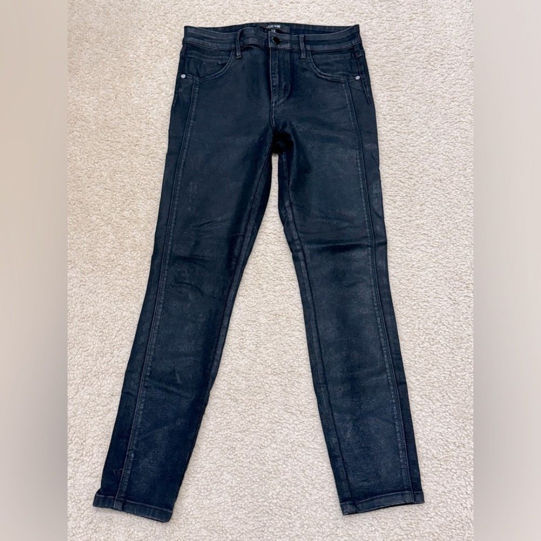 Joe’s Jeans Black Coated High Rise Skinny Jeans Women’s Sz 29 EUC