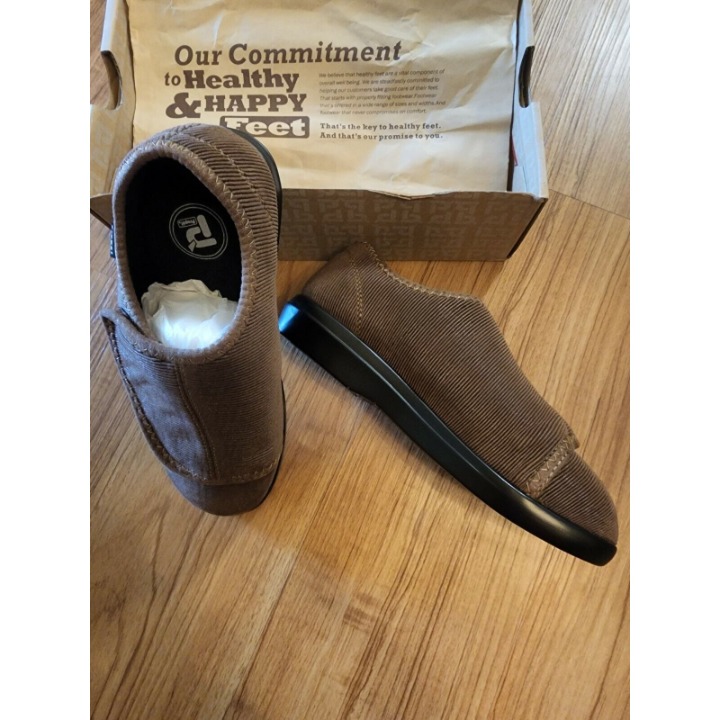 Propet Cush'n Foot Slip On Shoes Brown Sand Corduroy Womens Size 7 W Casual