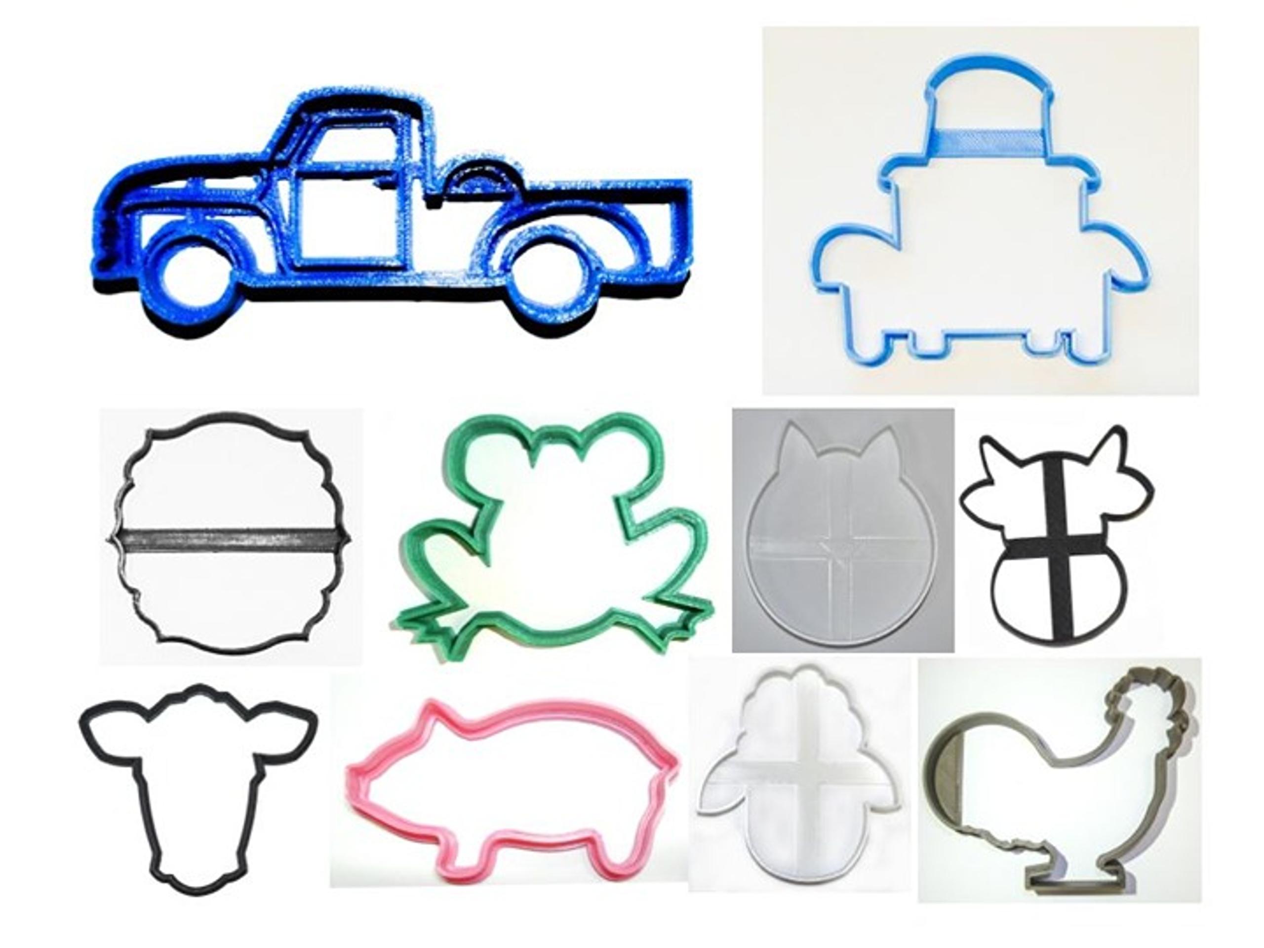 BLUE LITTLE PICKUP TRUCK CHILDRENS BOOK BEDTIME SET OF 10 COOKIE CUTTER USA 1502