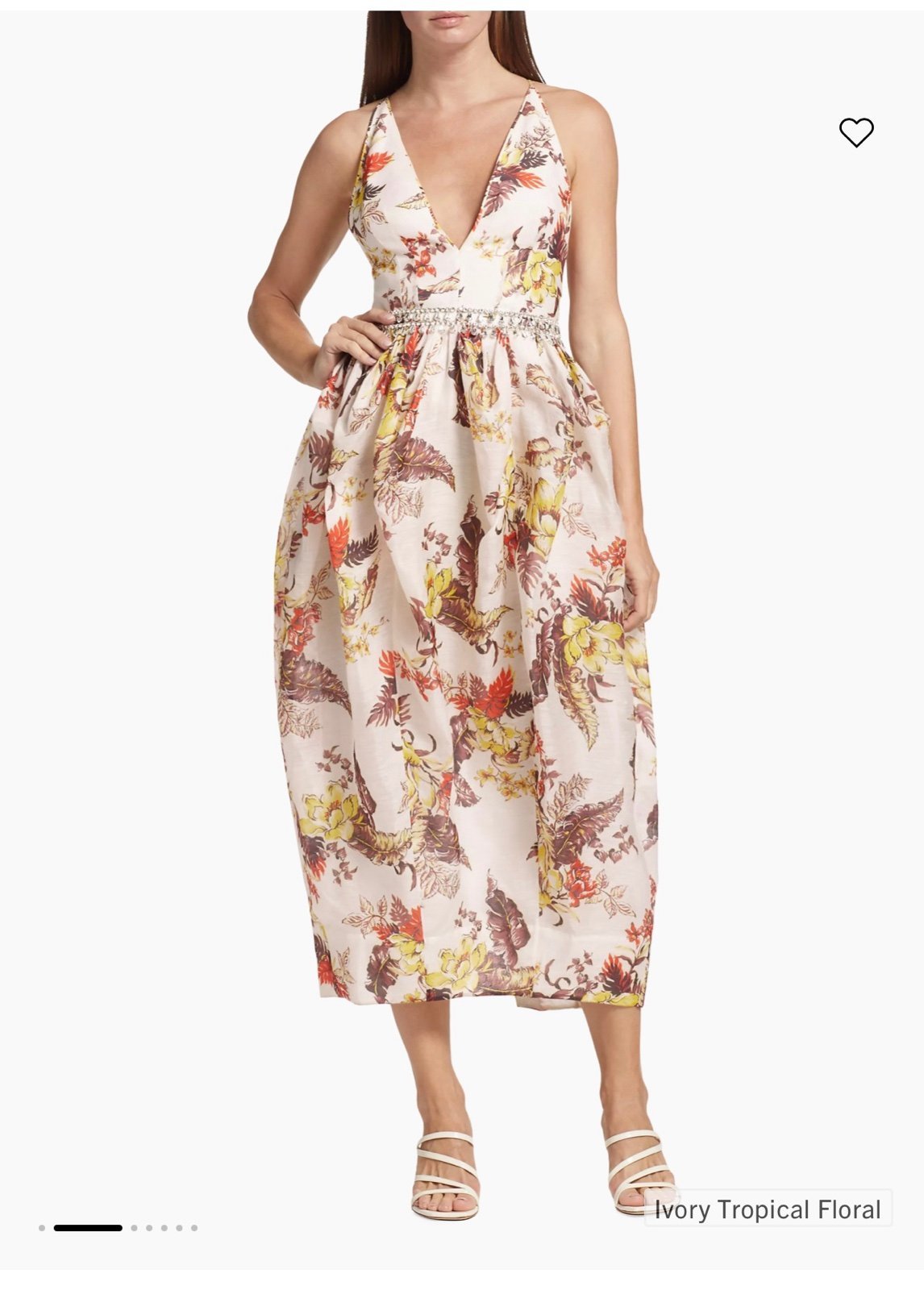 Zimmermann Matchmaker Tulip Linen-Silk Midi-Dress