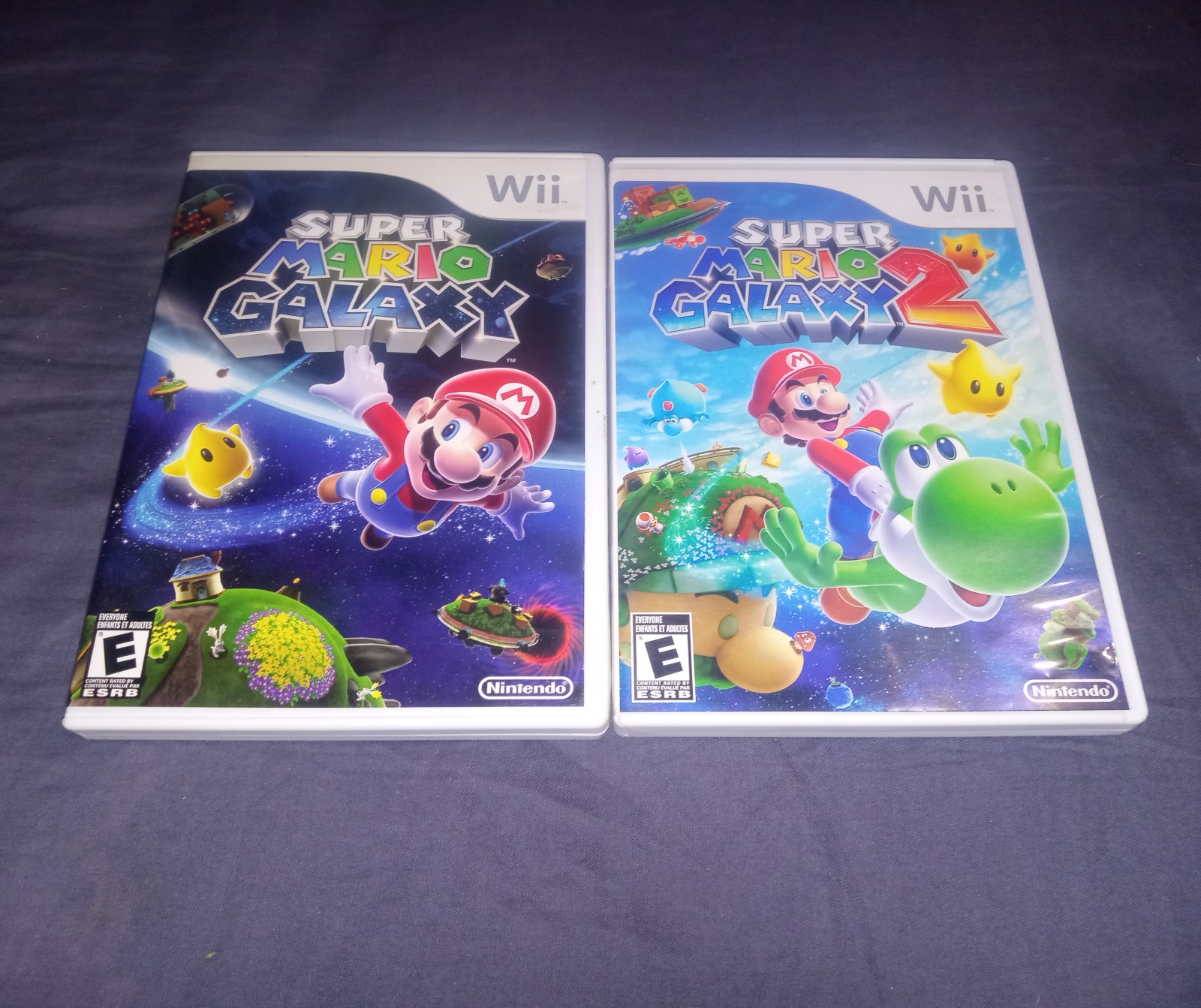 Super Mario Galaxy 1 and 2 Nintendo Wii Lot Complete CIB