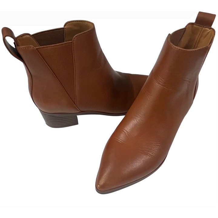 SIZE 5 Womens J.Crew Fallon Brown Leather Western Pointed Toes Factory Booties