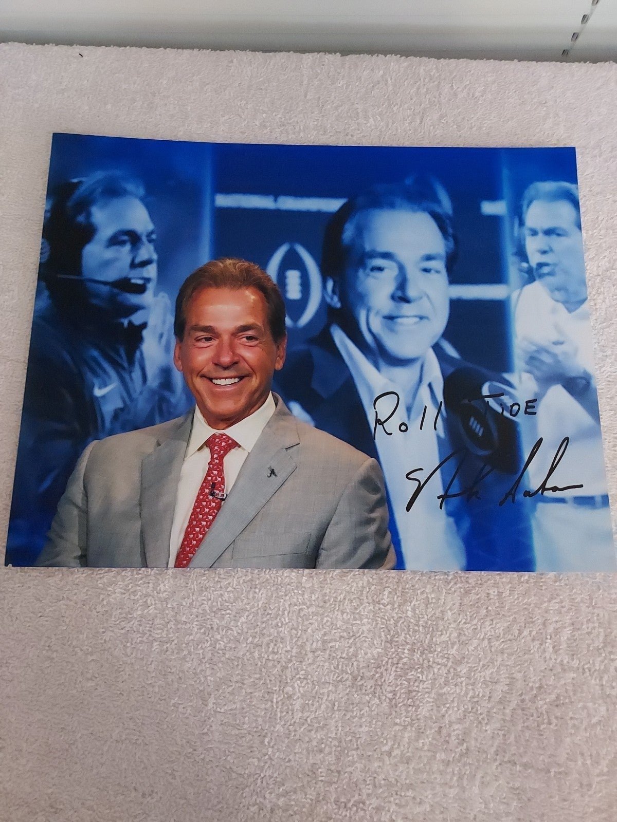 NEW ALABAMA CRIMSON TIDE FOOTBALL PHOTO SIGNED BY: COACH NICK SABAN