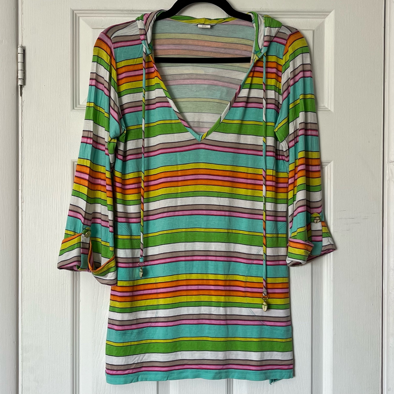 Trina Turk Hooded 3/4 Sleeve Top - Size XS