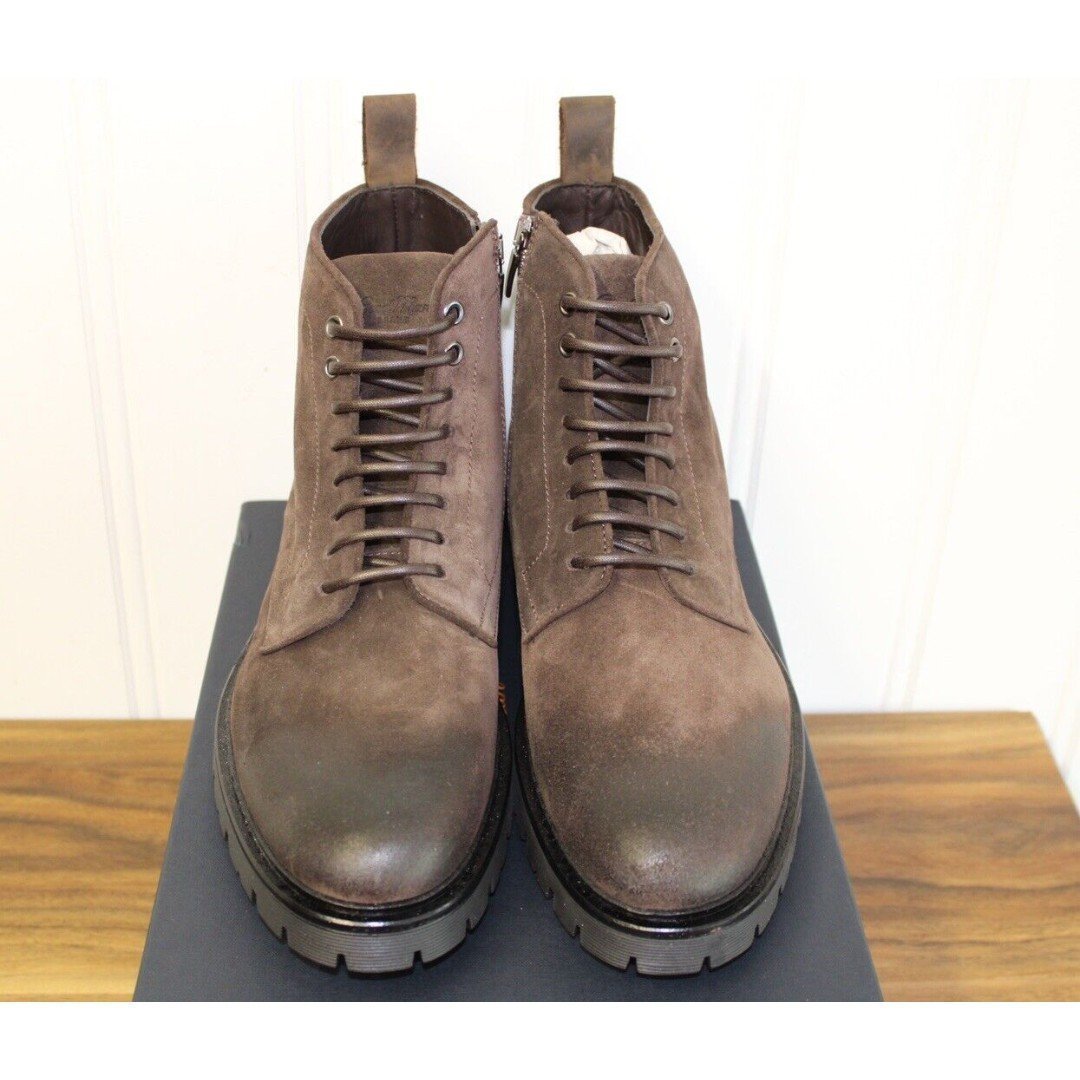 Good Man Brand Men’s Italian Leather Lace/zip Up Modern City Boot Brown Size 10