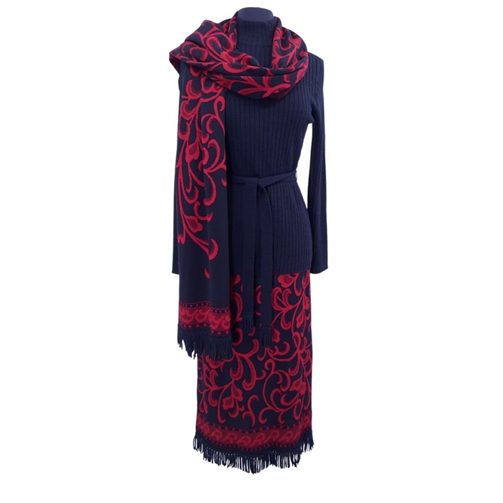 team promotions VTG 90s Scarf Skirt Pencil Filagree Red Sweater Blend Wool Black Leonard Nina Women team promotions VTG 90s Scarf Skirt Pencil Filagree Red Sweater Blend Wool Black Leonard Nina Women