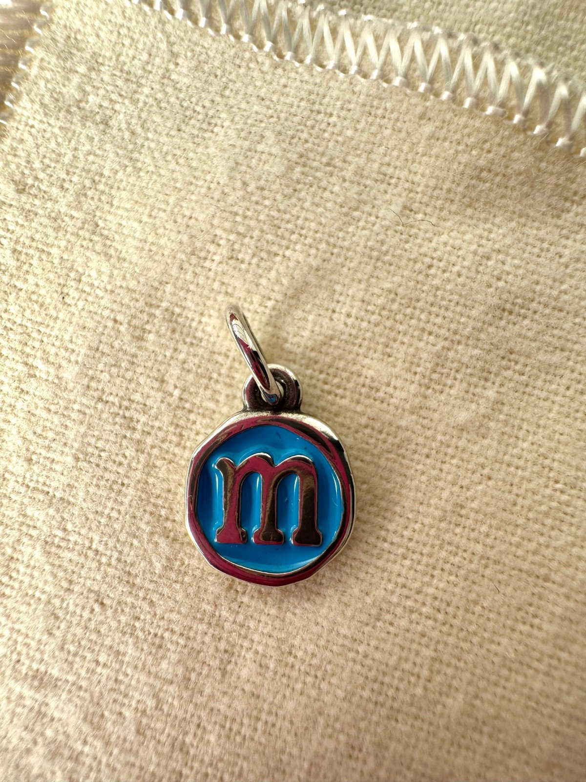 James Avery Enamel Disc Charm Letter m