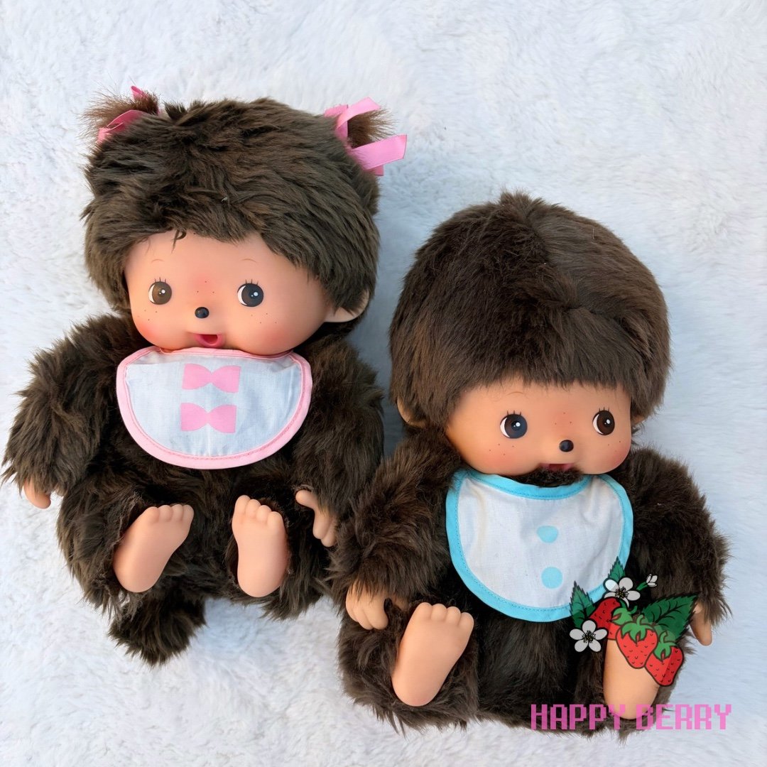 Monchhichi Baby Boy & Girl Doll SET