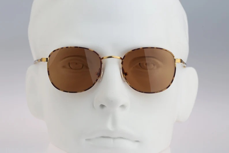 Sting College n42, Vintage 90s tinted brown lenses unique gold & tortoise small