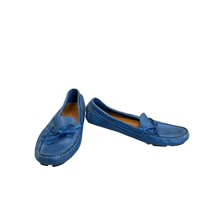 Mercanti Fiorentini Womens Blue Leather Flats Loafers Size 8.5B